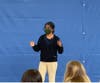 New Canaan Country School student Ambika Nott of New Canaan told the story "The Man Who Didn't Wish to Die," which originated in Japan.

