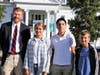 Head of School Aaron Cooper, Ava Dell'Aquila of New Canaan, Capone Andrade of Bridgeport and Desmond Springer of Redding raised the flag to symbolically begin the 2022-2023 school year.
