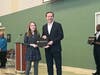 New Canaan Country School sixth-grader Juliet Chattaway of Darien honored by U.S. Senator Chris Murphy.