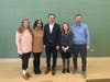 New Canaan Country school sixth grade teachers Brandy Hearn and Mauricia Gardiner, U.S. Senator Chris Murphy, Juliet Chattaway, Head of School Aaron Cooper.