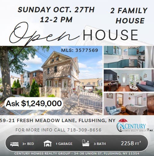 Open House 2 family House Sunday Fresh meadows Bayside, NY Patch