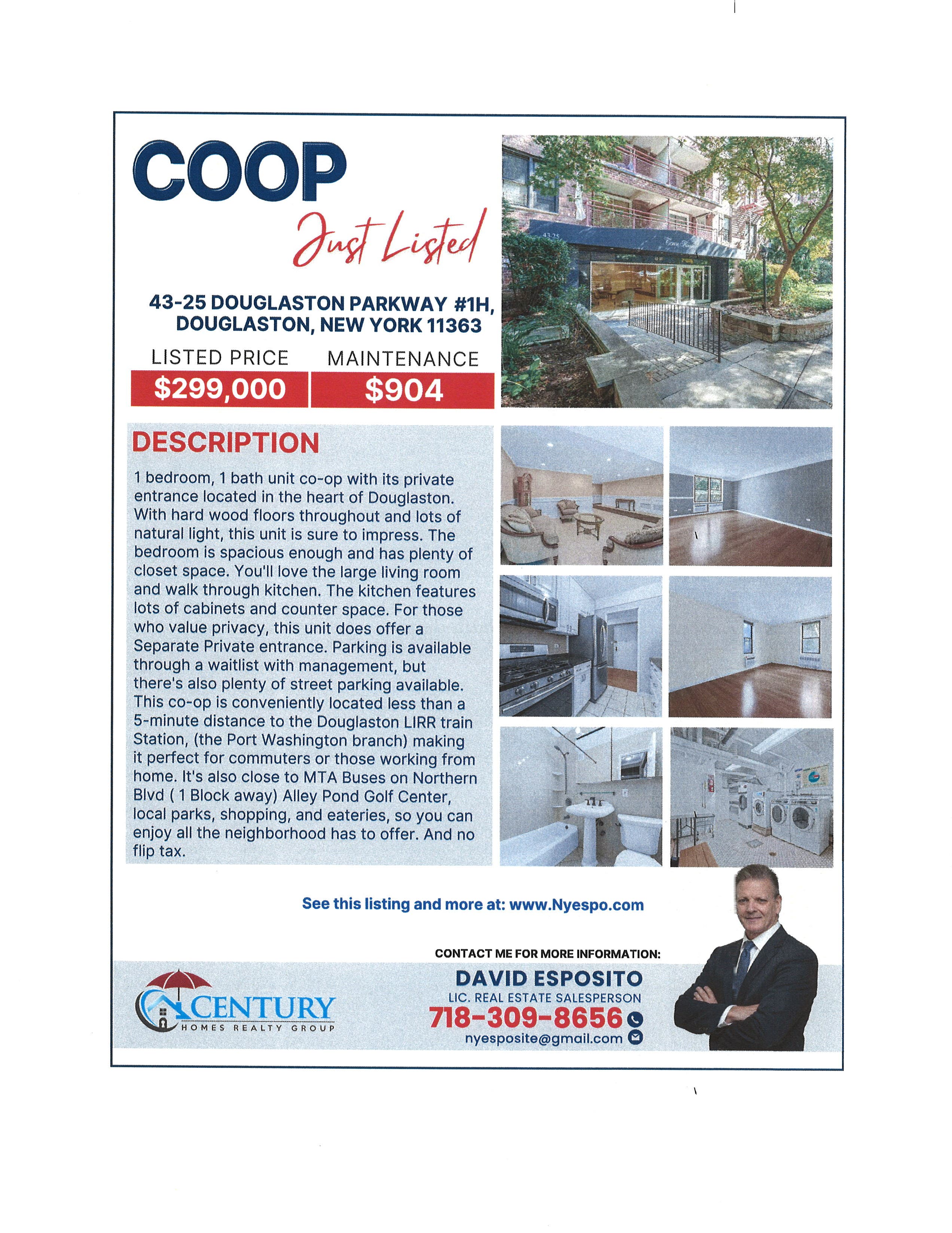 1 Bedroom Co-op in Douglaston For Sale