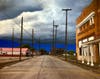 Southern Towns, Carrier Mills, IL   Oil and Photo Transfer on Canvas, 40 x 50" by Skokie artist Jacqueline Moses
