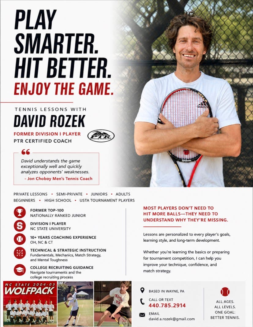 Tennis Lessons and Group Lessons All Ages 
