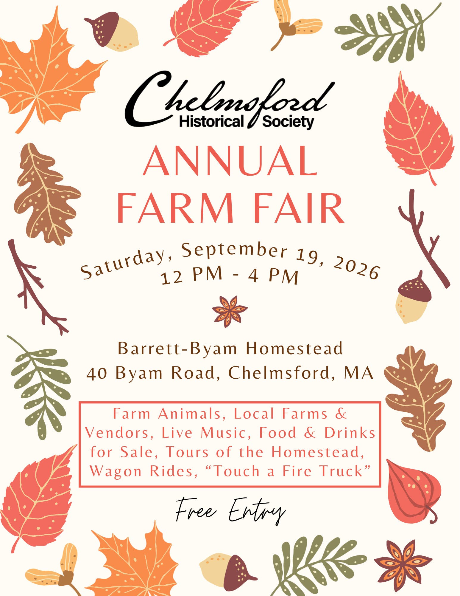 Chelmsford Historical Society’s Annual Farm Fair