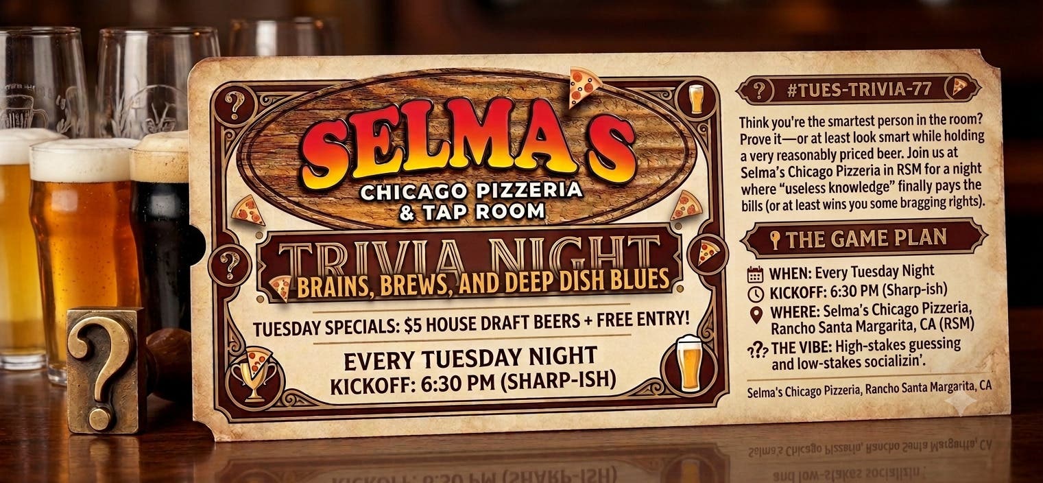 Tuesday Trivia @ Selma's RSM