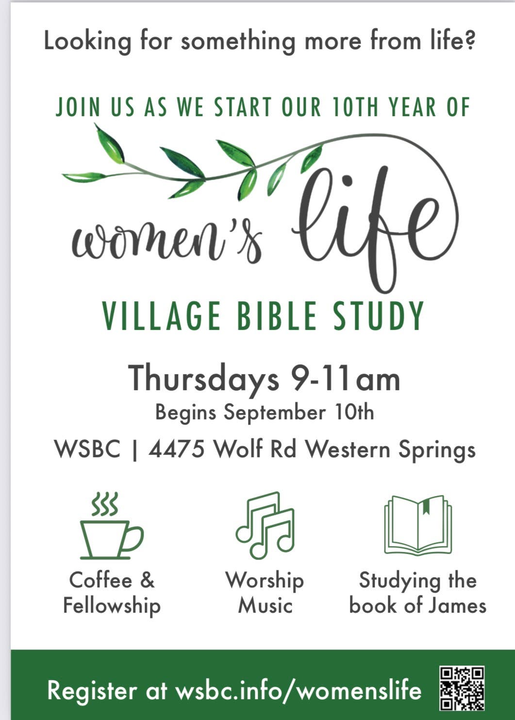 Women’s Life Bible Study Starts Sept. 10th