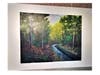 The summer painting by Elaine Miller shows the aqueduct system in the south woods. 