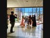 At a recent Sunday afternoon rehearsal, Director Scott Sowinski takes a photo of his lead actors in the Beverly Theater Guild production of the Wizard of Oz, in the lobby of the Baer Theater.