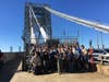 Westfield Troop 73 taking a break after hiking across George Washington Bridge