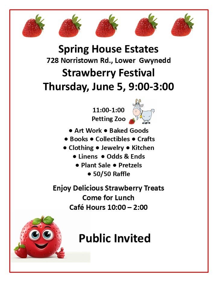 Strawberry Day Bazaar Sale at Spring House Estates