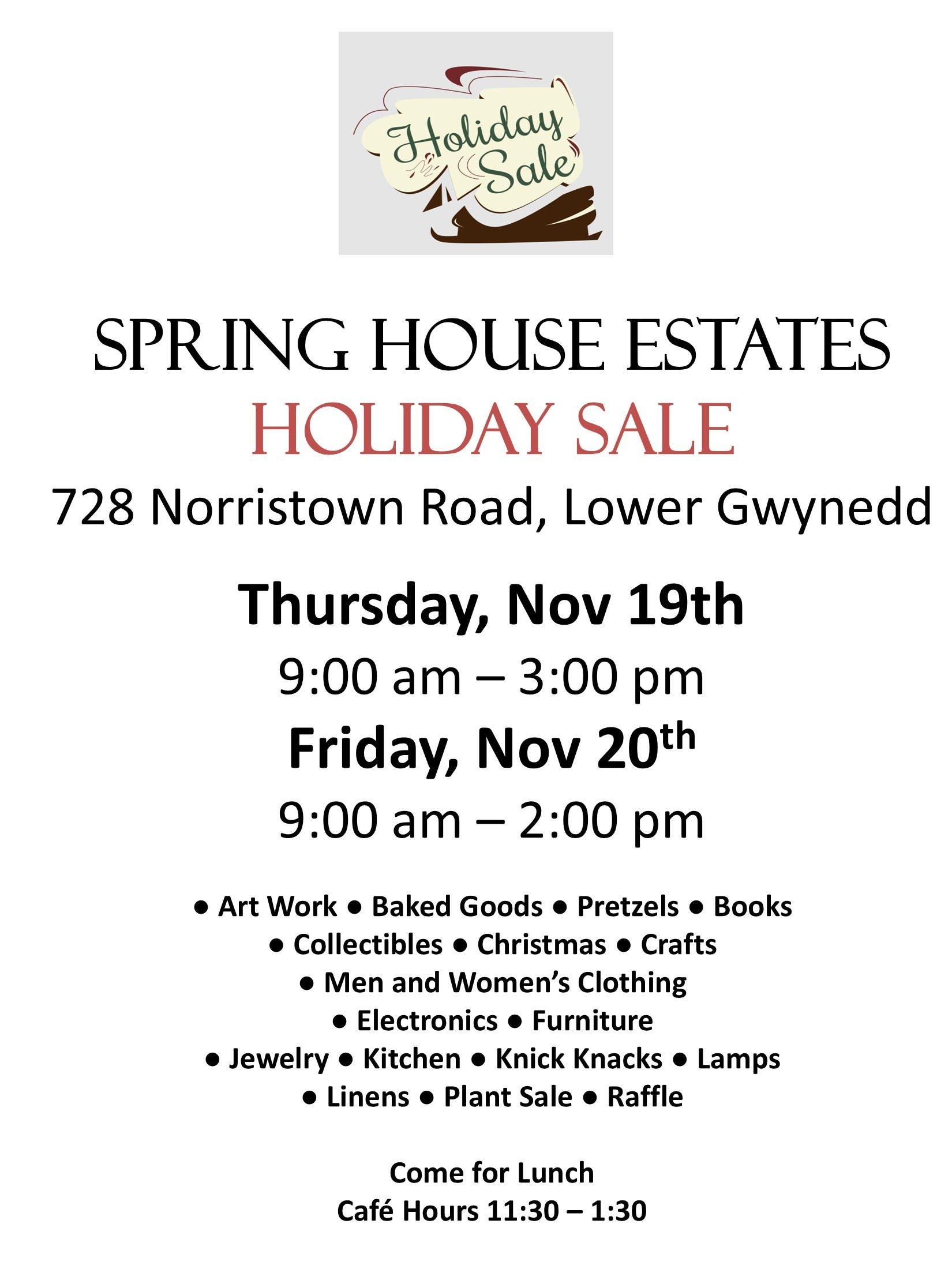 Spring House Estates Holiday Sale
