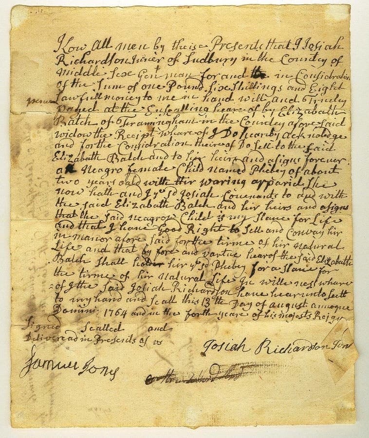 This slave bill of sale is one of 19 historical items that could be in the history center's new exhibit.