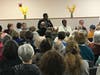 Mayor Yvonne Spicer addressed residents, explaining the decision behind the proposed move.
