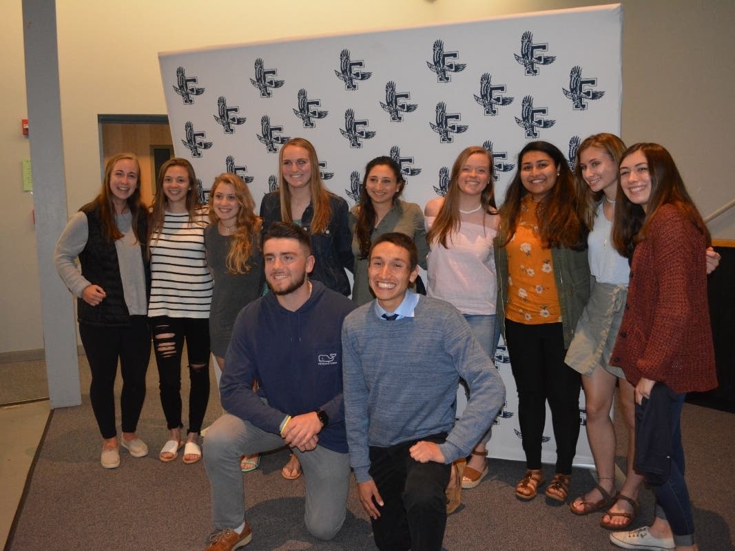 These students were awarded, the "Four Star Athlete" award for playing a sport every season for all four years of school