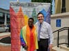 Mayor Yvonne Spicer and Superintendent Robert Tremblay kicked off Pride month with other city officials.
