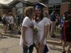 Janelle Cotter (right) poses with her mother after her high school graduation.