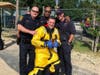 First responders pose after a victorious rescue on Lake Chauncey.