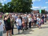 A crowd stood in the street to see O'Loughlin on the steps of the department headquarters one last time.