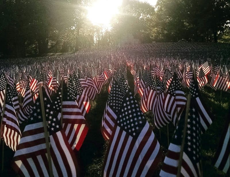 Residents are welcome to help plant flags throughout the day.