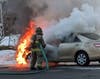 The fire served as a reminder for drivers to check under the hood before warming up their cars this winter. 