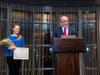 John Fogarty, President of Beth Israel Deaconess Hospital-Needham, presents inpatient physical therapist Laura Black, PT, DPT, with the hospital’s Employee of the Year award at the annual Employee Recognition Event, held at the Needham Sheraton.  