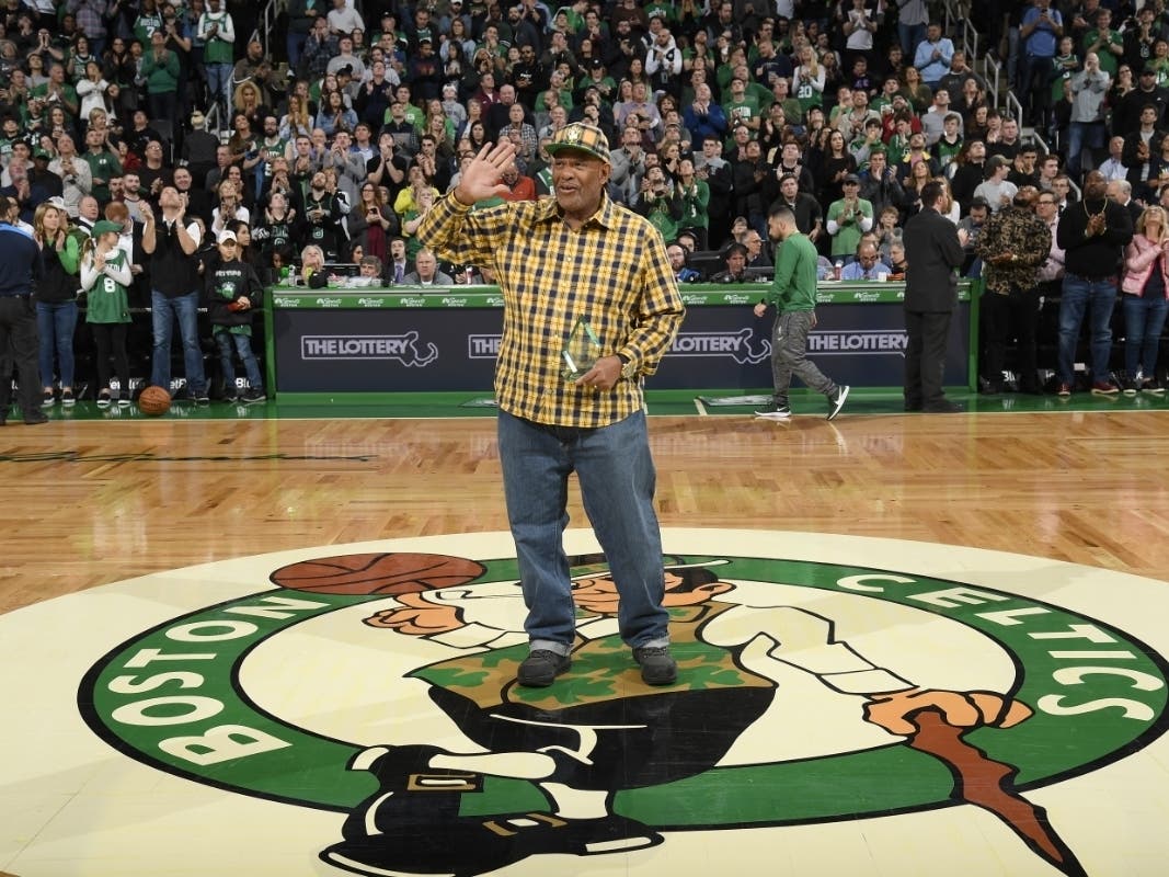 Will Hatley waves to the crowd after accepting the Boston Celtics Heroes Among Us award during a game on January 11th . For his willingness to assist those who have served our country, Will Hatley was named a Hero Among Us.