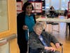 Ann Gehr casts her ballot in the Needham Senior Center.