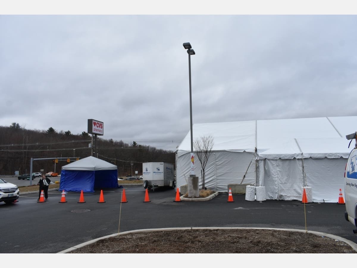 The drive-thru testing site was open to first responders and people over the age of 65.