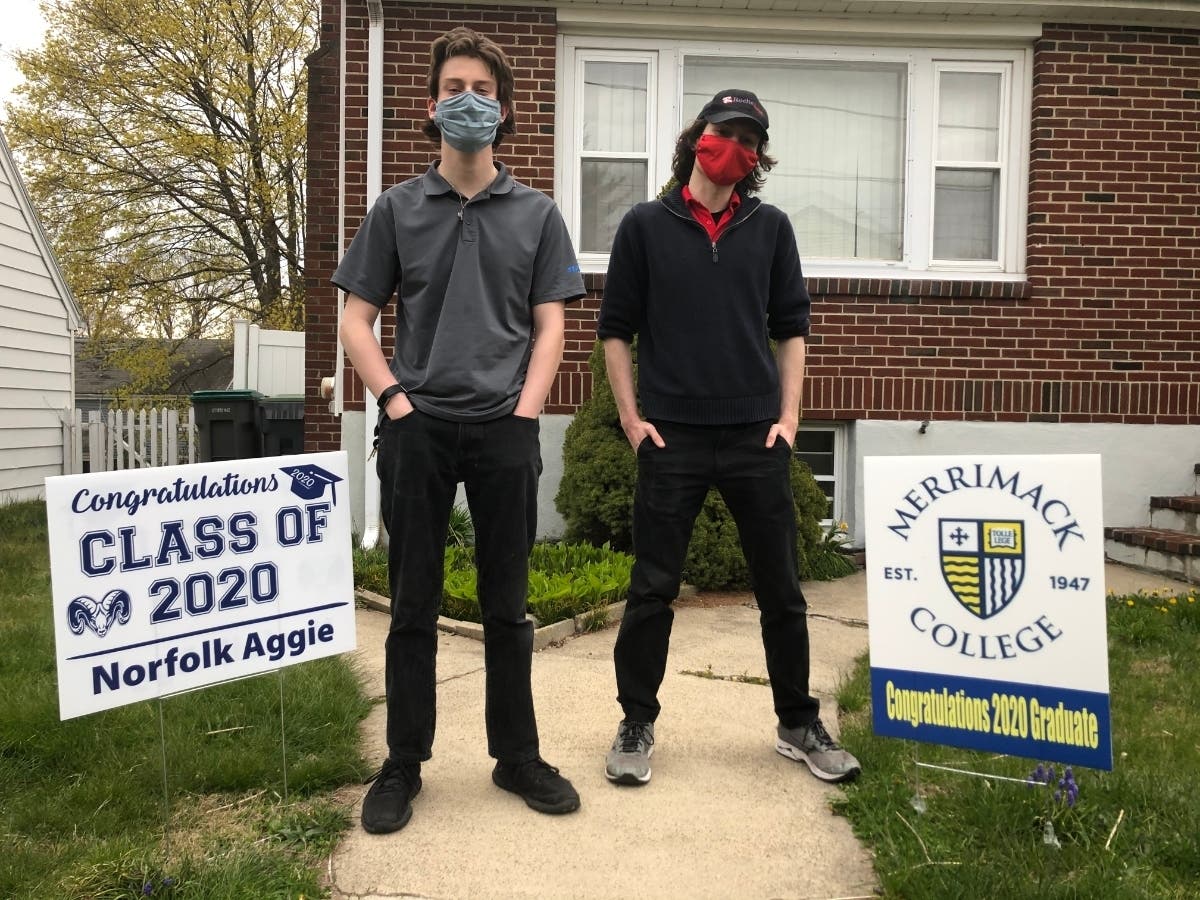 Nathaniel and Adam Cataldo are graduating seniors in high school and college and spending their last year working in a grocery store during the pandemic.