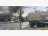 Jarrell Davis set his own car on fire after crashing it into a police SUV.