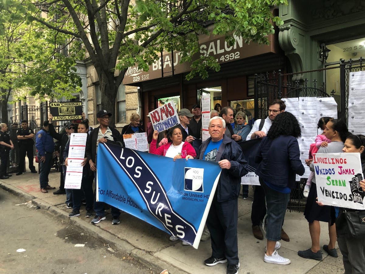 Tenants from 229 S Third St. and 563 Manhattan Ave. rallied against their landlord this week.