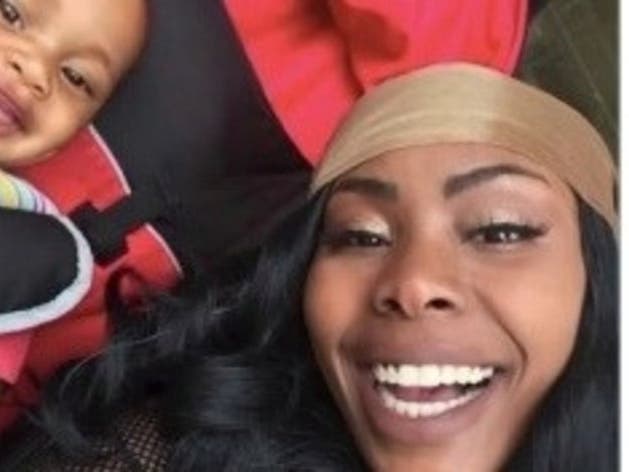 Jazmine Headley and her 1-year-old son, who was ripped from her arms by officers in December.