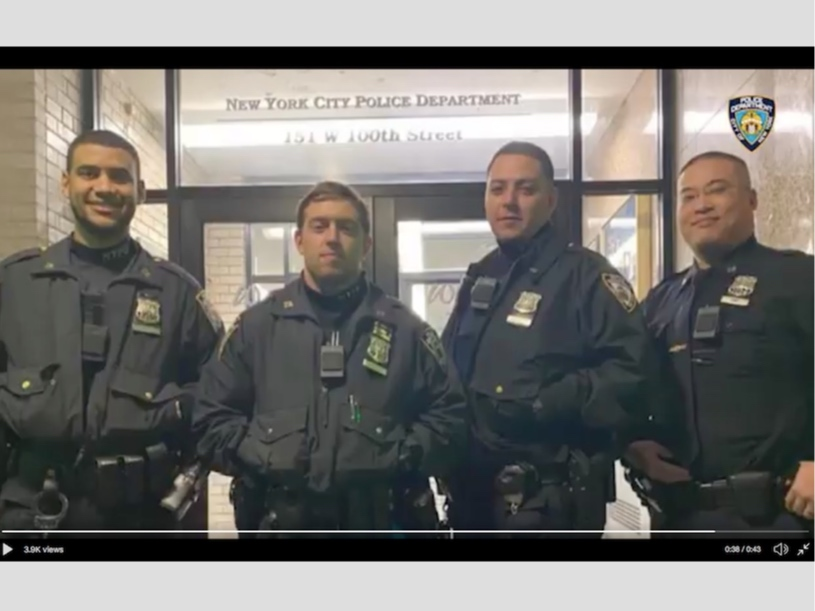 Video shows the moment cops "miraculously" grab the ankles of a man with a knife trying to jump from a window and pulled him inside.