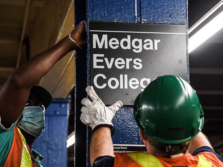 The MTA officially unveiled signs this week at two subway stations that now don the name of the civil rights leader.