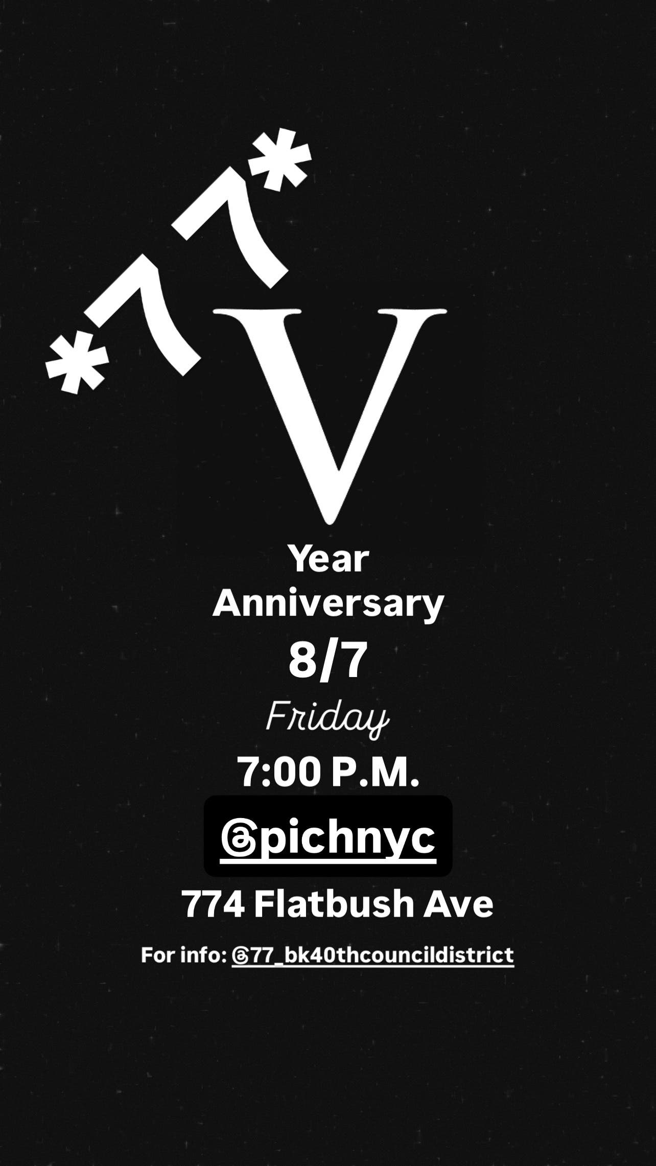 *7 7* ‘5 Year Anniversary’