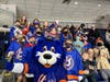 Pack 922 scouts and other Orange residents hanging out with Storm