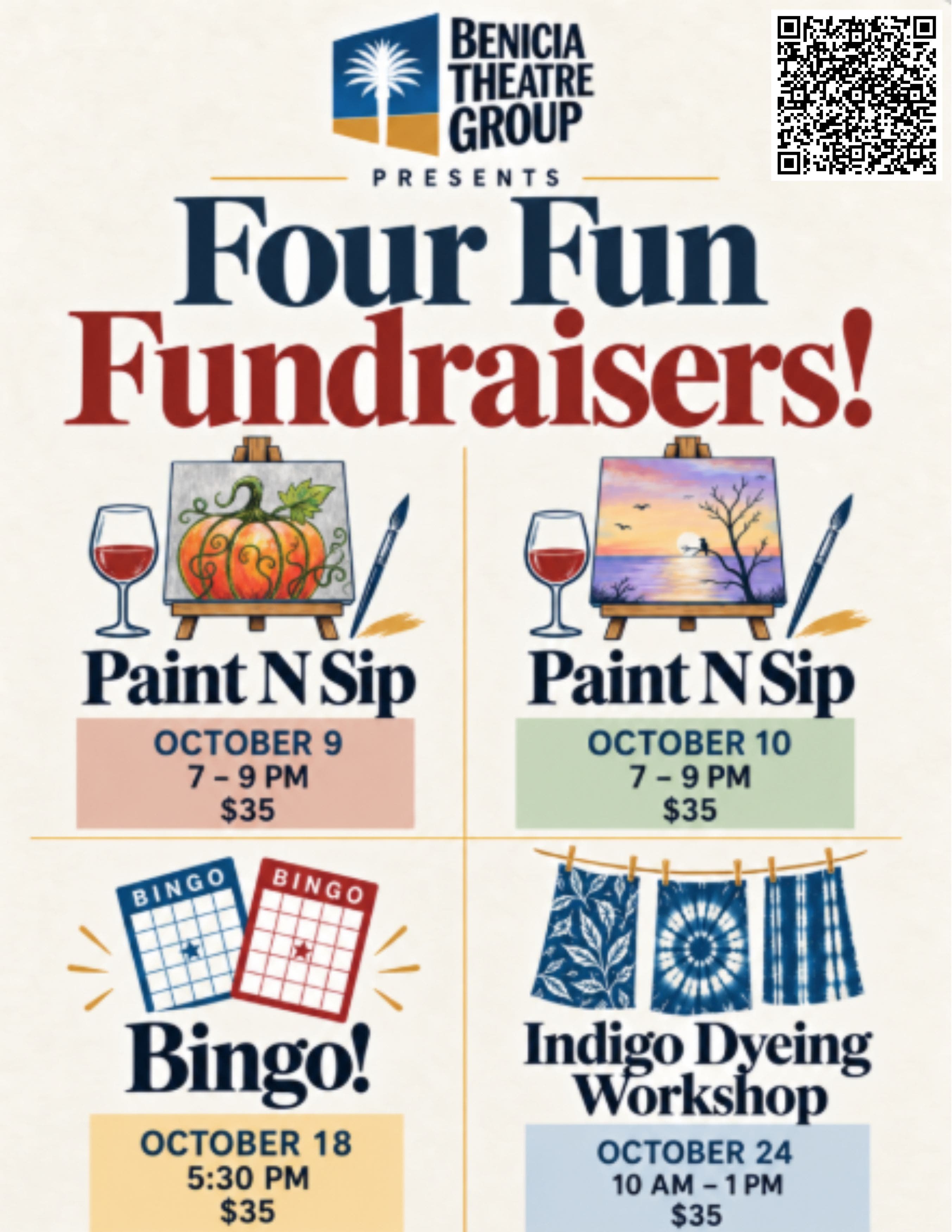 Four Fun Fundraisers Coming to Benicia Theatre Group This October!