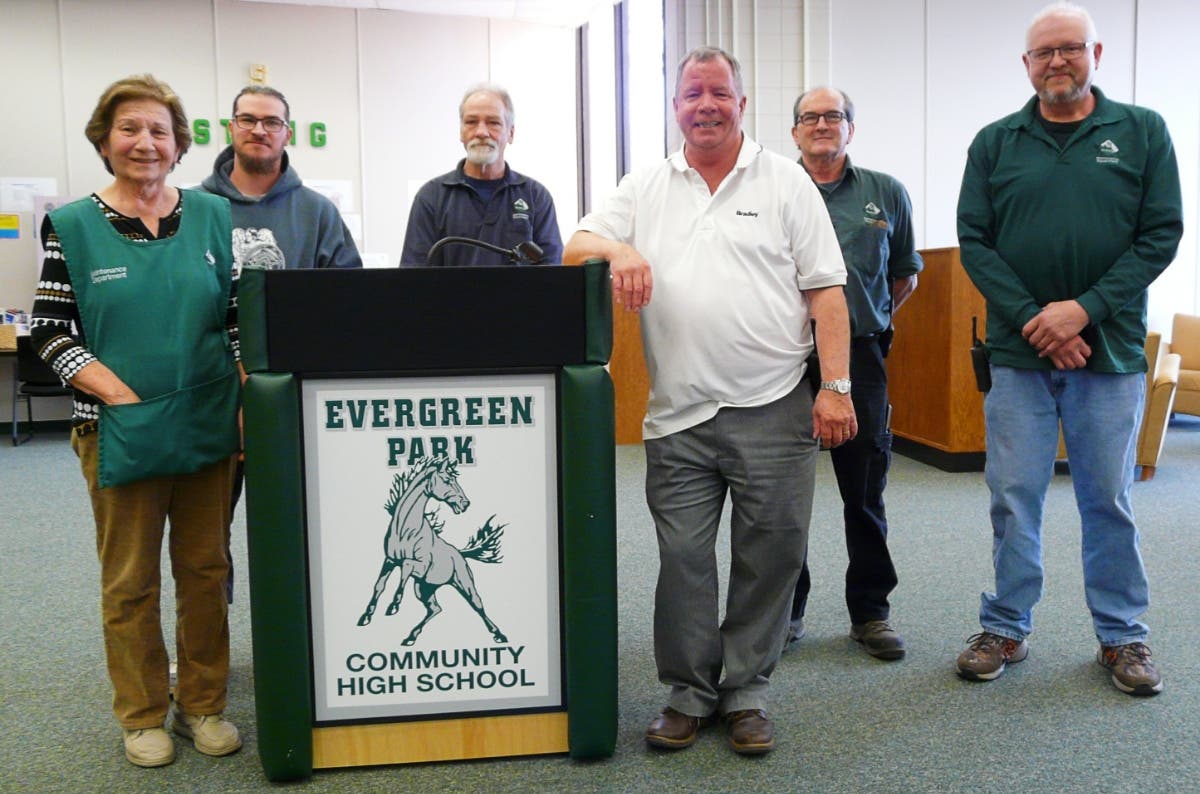Mr. Tim Donohoe (center) and the EPCHS Facilities Department