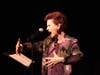 Storyteller Susan O'Halloran brings a tale to life during one of her many performances. O'Halloran will provide a prelude to a 2027 "Stories of Peace and Justice" series during a Sept. 20 appearance at the Woodstock Opera House Community Room.
