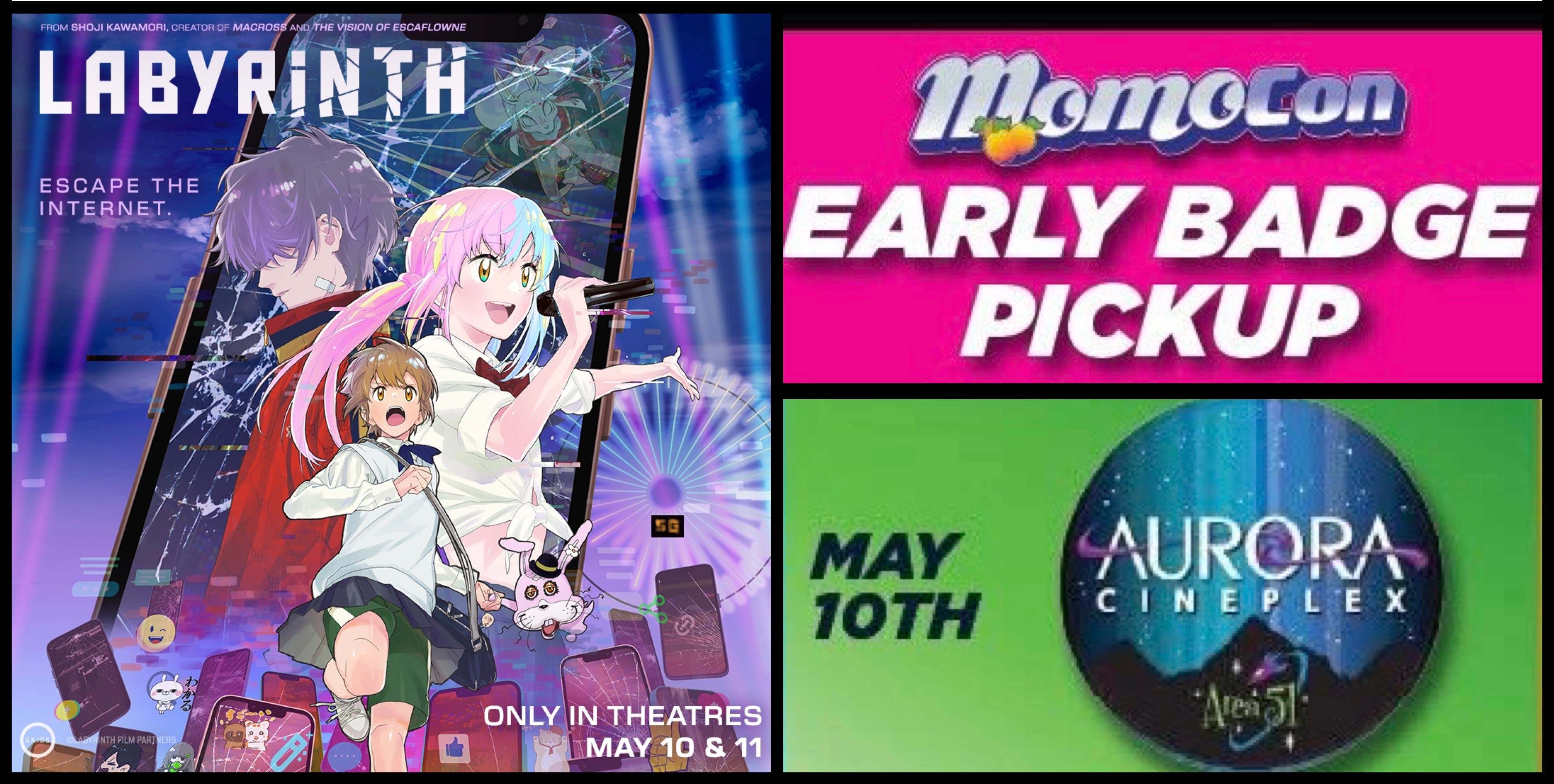 Momocon Early Badge Pick up & Labyrinth anime--Special Deal Event at Aurora Cineplex