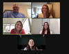 Haviland McEnaney, Julia Rossi, Nina Levine, and Katie Sugarman, from Natick Above the Influence, virtually meet with Representative David Linsky. 