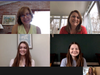 Haviland McEnaney, Julia Rossi, Nina Levine, and Katie Sugarman, from Natick Above the Influence, virtually meet with Susan Nicholl, Senate President Karen Spilka's staff.