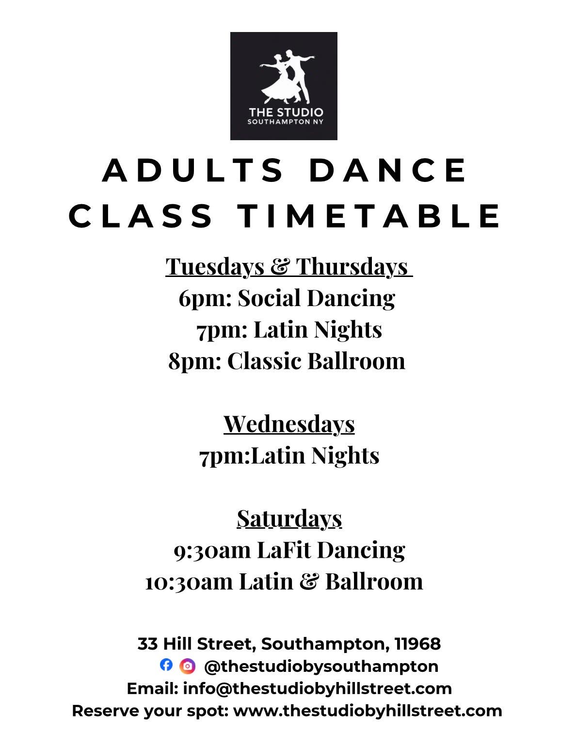 Adult Ballroom & Latin Dance Classes 