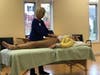 At a recent meeting of the Hannah Adams Woman’s Club, Peg Doyle of Wellness and You demonstrated Shiatsu on HAWC member Barbara Foulsham.