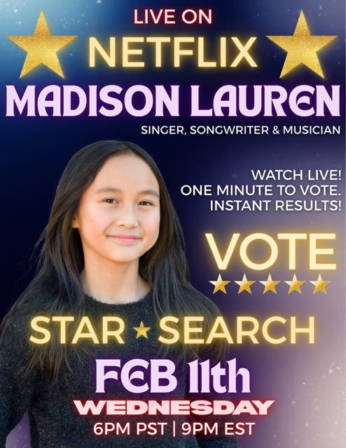 Support Bay Area Student Madison Lauren on Star Search 