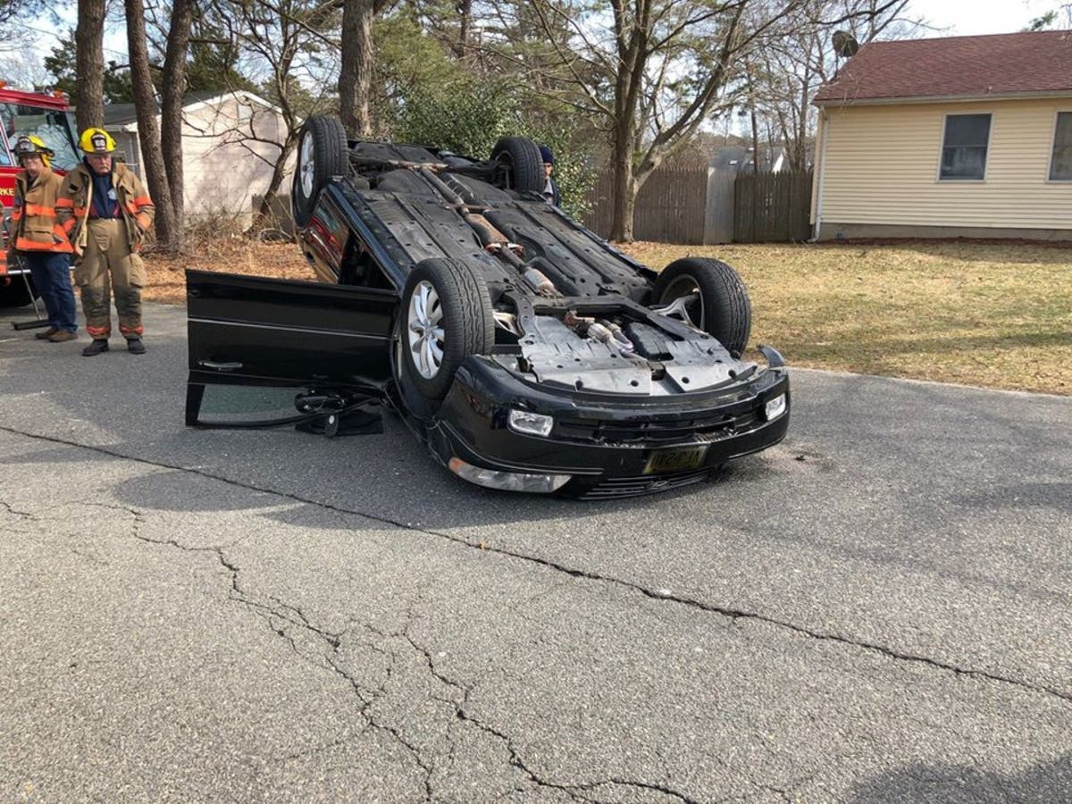 An elderly man's vehicle overturned on Parkside Drive in Lacey, police said.