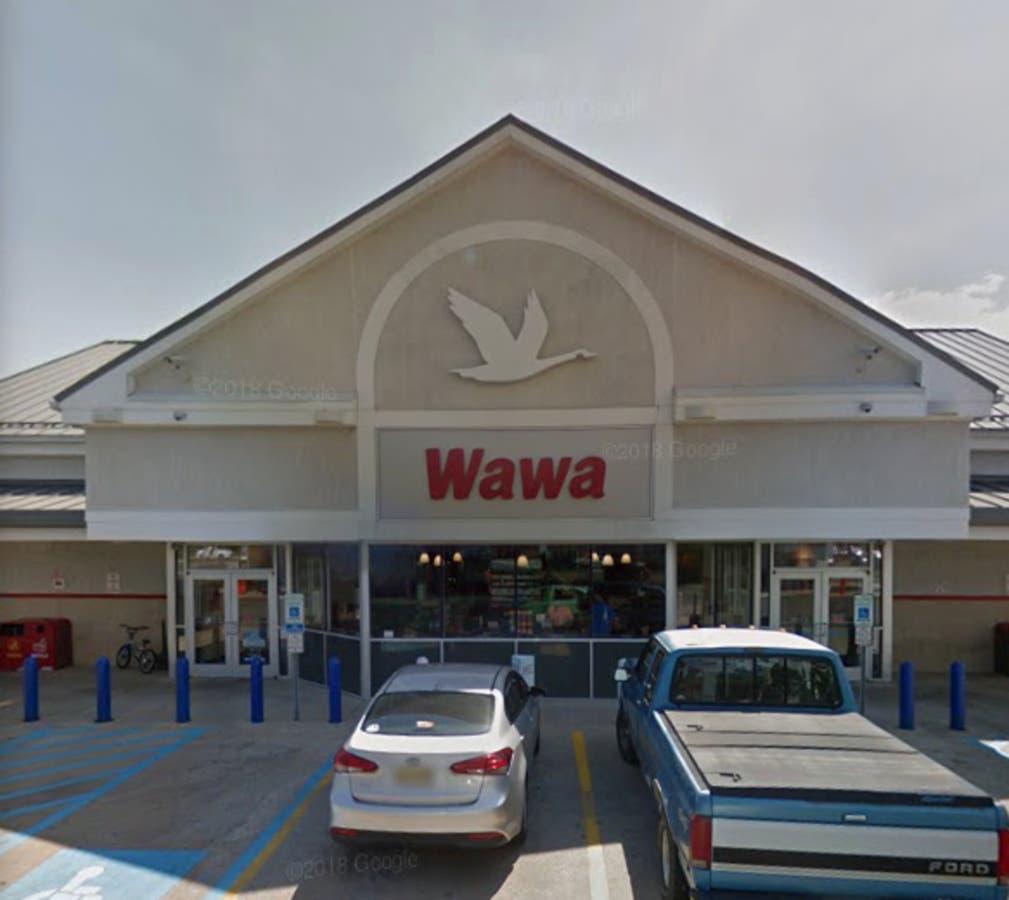 A man exposed himself and began "fighting with himself" at Wawa and Little Egg Harbor, police said.