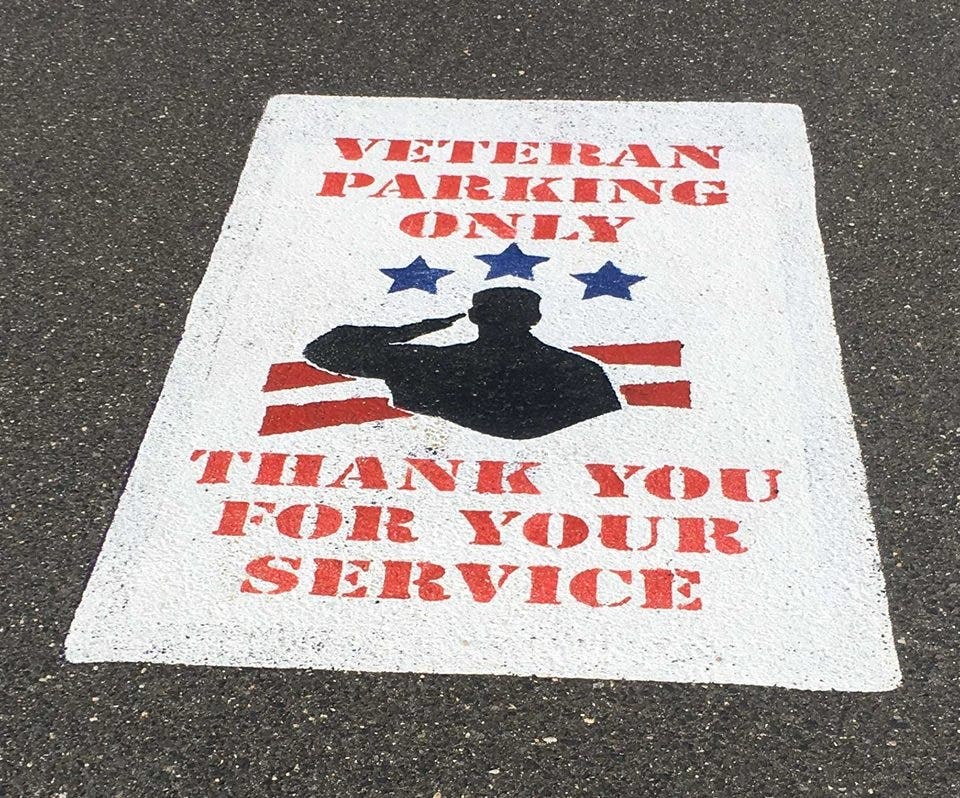 Berkeley Township designated parking for veterans, combat wounded.
