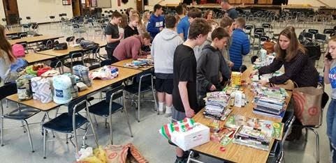 Southern Regional Middle School students filled 35 bags for patients undergoing chemotherapy.